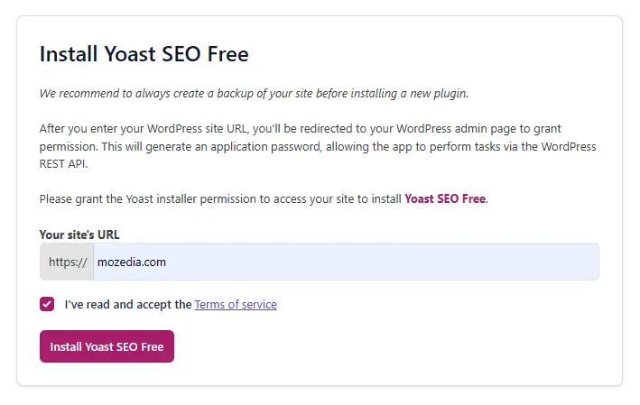 Install Yoast plugin Automatically