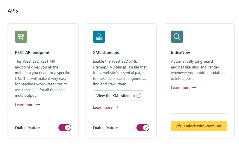 Yoast API and Sitemap