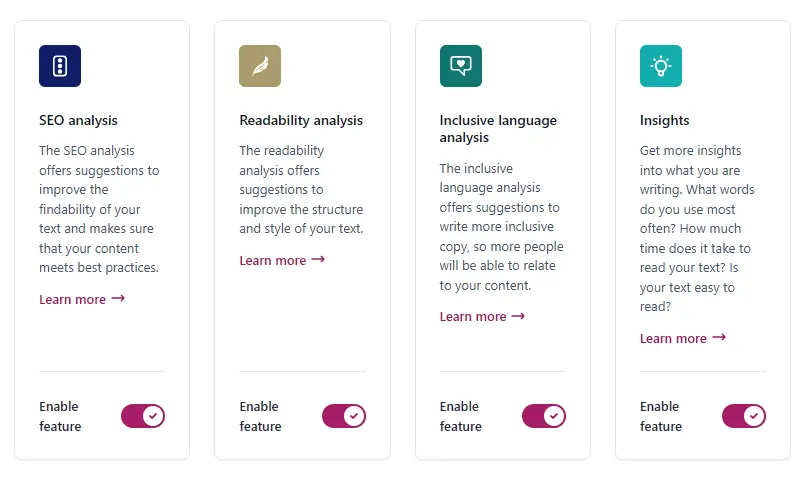 yoast writing features