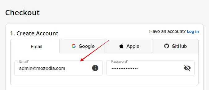 create your account on Bluehost