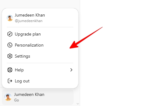 ChatGPT account settings