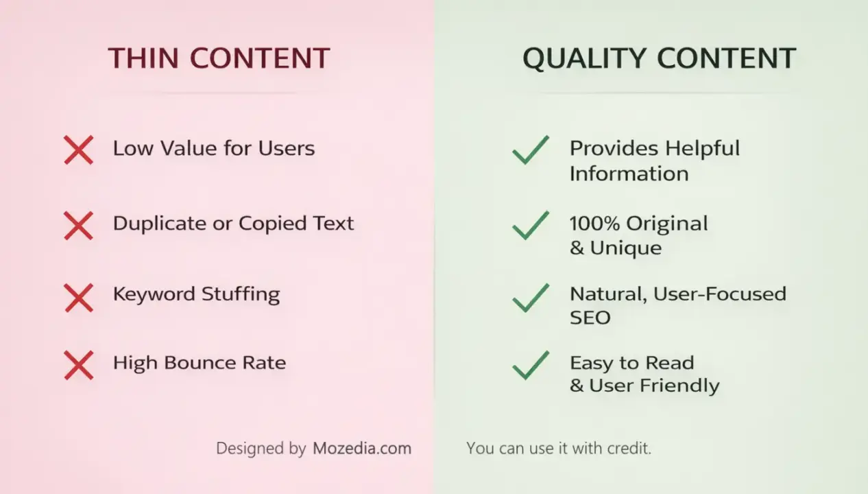Thin Content vs Quality Content