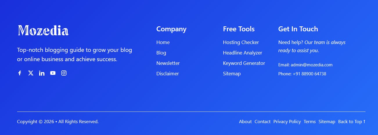 website footer design