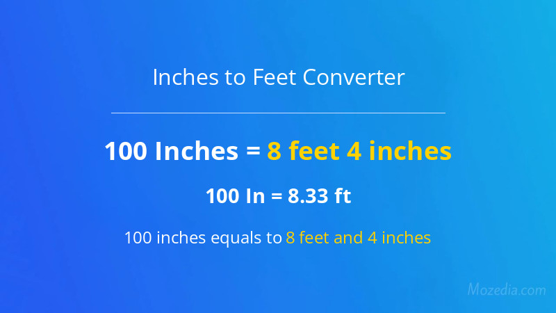 100 In. to Ft. Converter