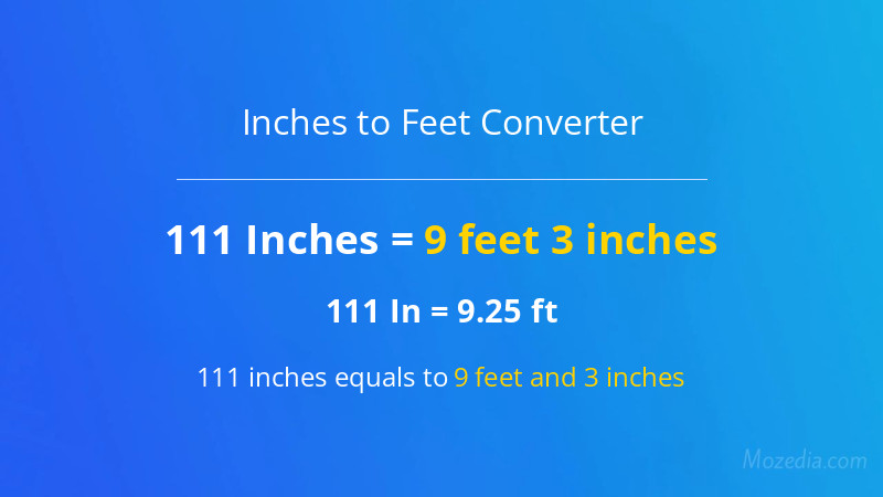 111 In. to Ft. Converter