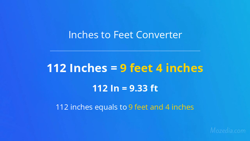 112 In. to Ft. Converter