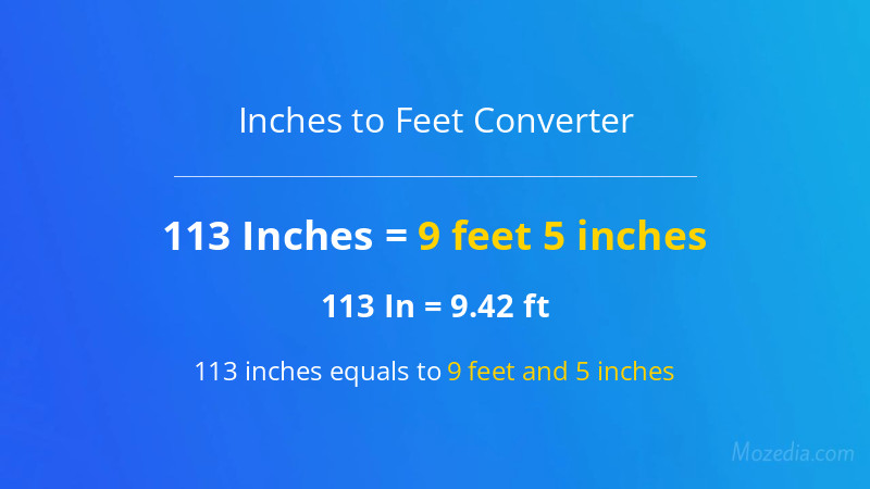 113 In. to Ft. Converter