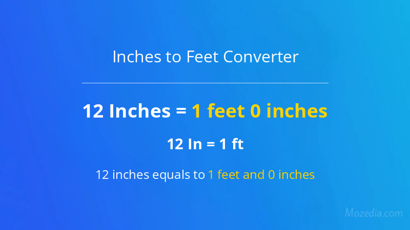 12 In. to Ft. Converter