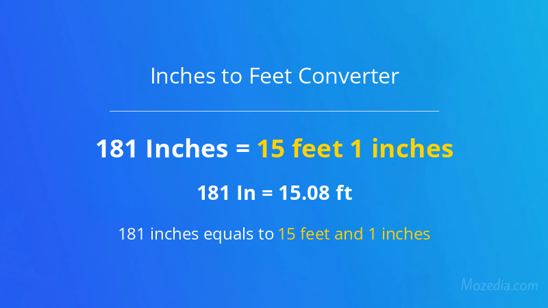181 In. to Ft. Converter
