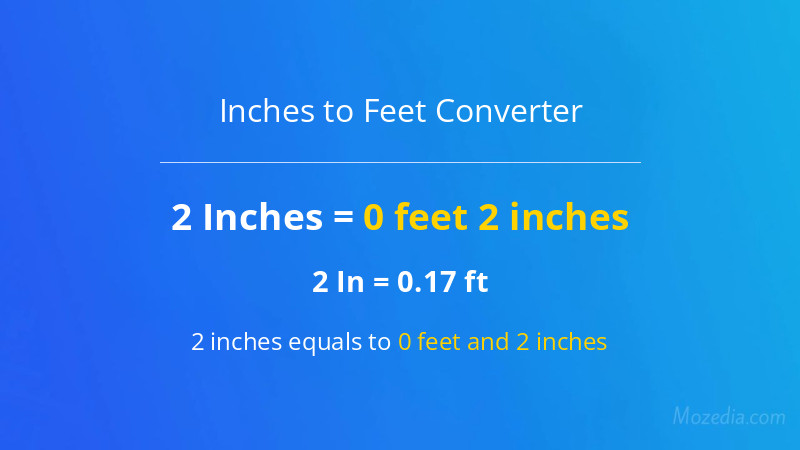 2 In. to Ft. Converter