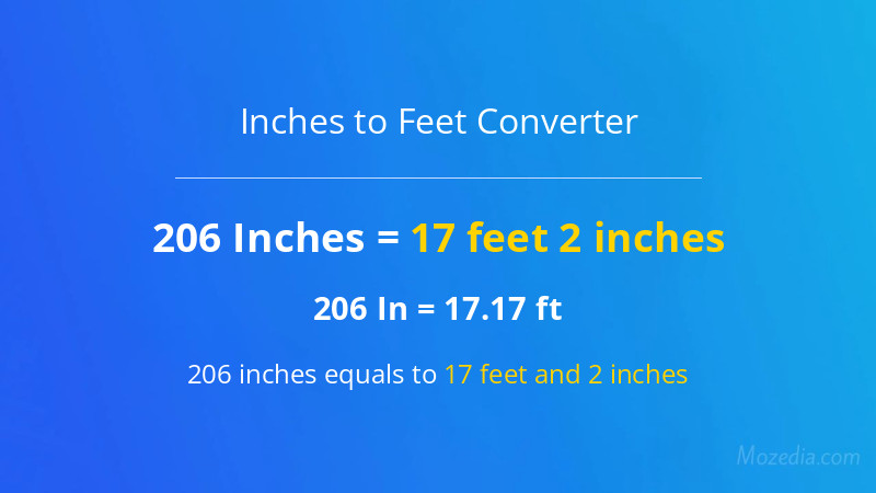 206 In. to Ft. Converter