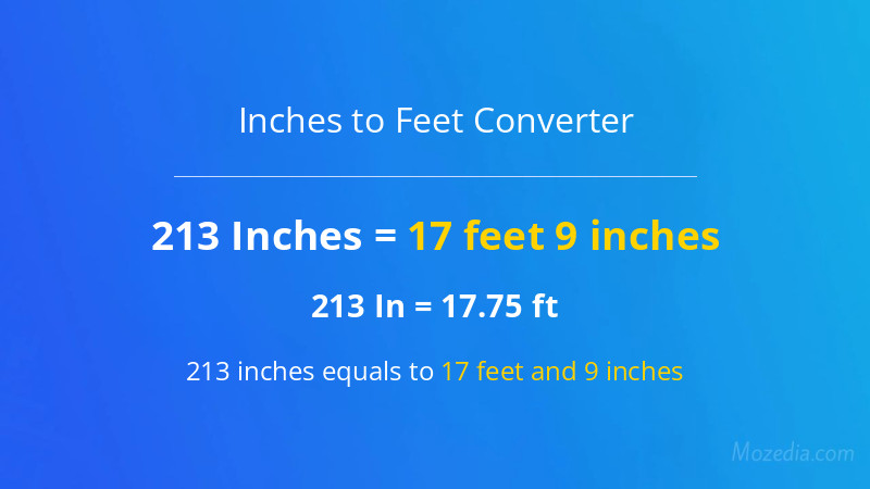 213 In. to Ft. Converter