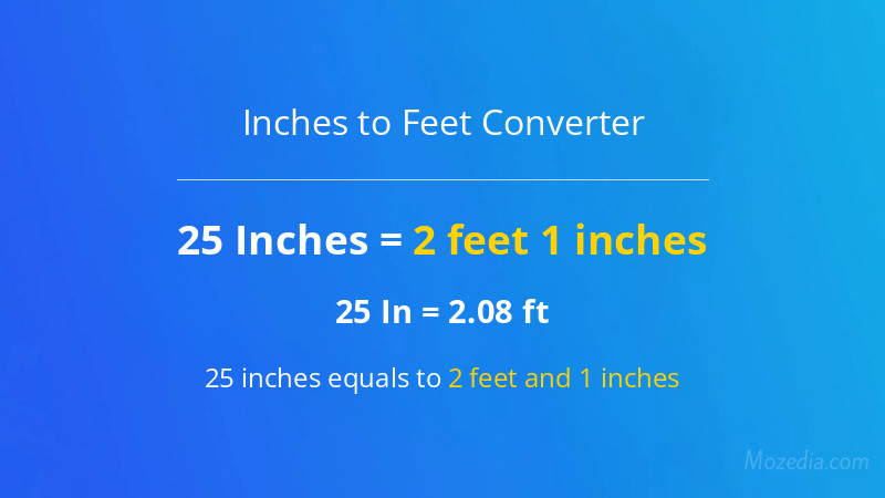 25 In. to Ft. Converter