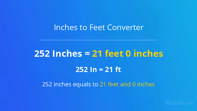 252 In. to Ft. Converter