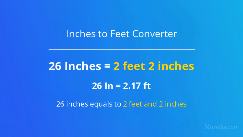 26 In. to Ft. Converter
