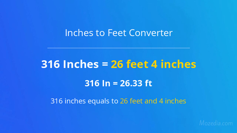 316 In. to Ft. Converter