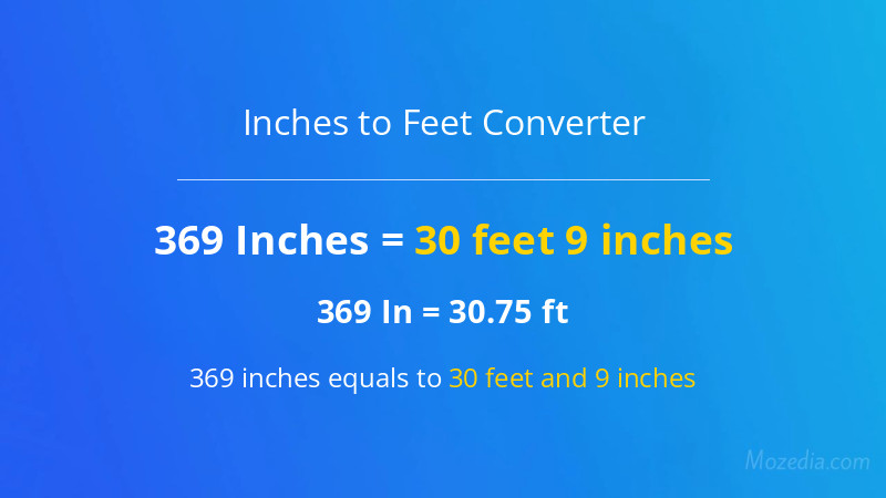 369 In. to Ft. Converter