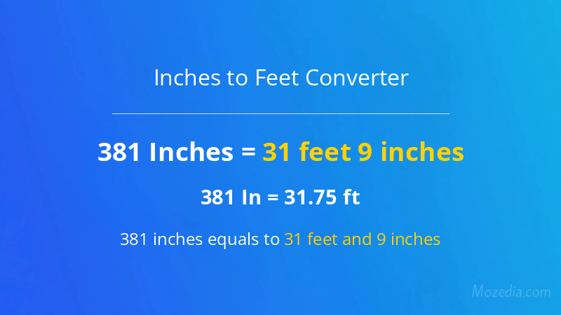 381 In. to Ft. Converter