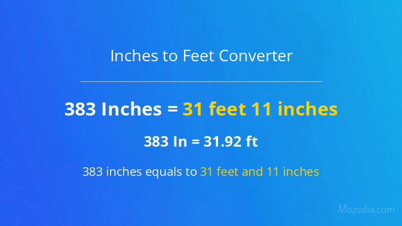 383 In. to Ft. Converter