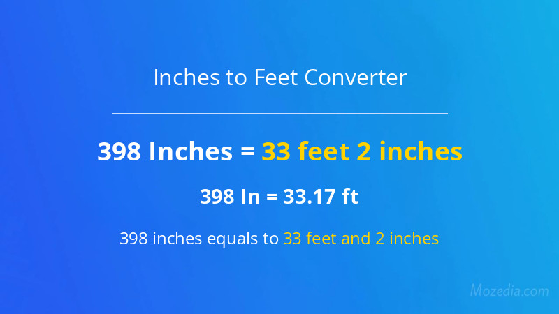398 In. to Ft. Converter