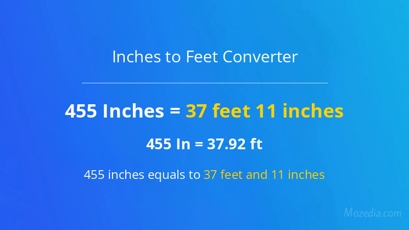 455 In. to Ft. Converter