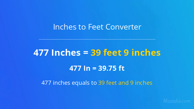 477 In. to Ft. Converter