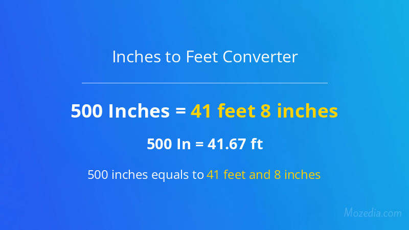 500 In. to Ft. Converter