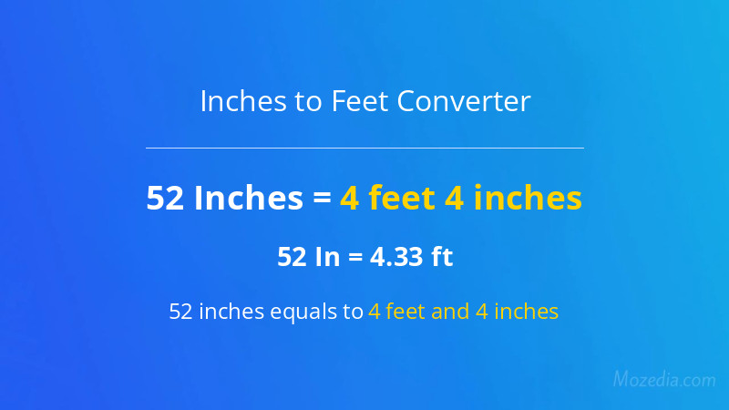 52 In. to Ft. Converter