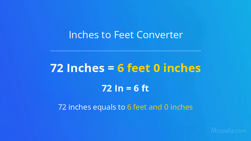 72 In. to Ft. Converter