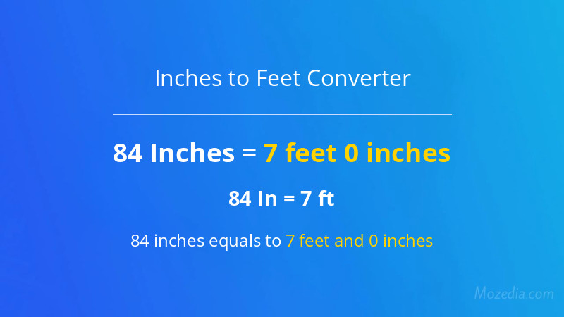 84 In. to Ft. Converter