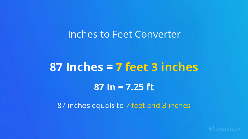 87 In. to Ft. Converter