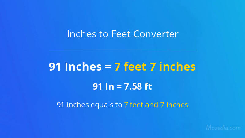 91 In. to Ft. Converter