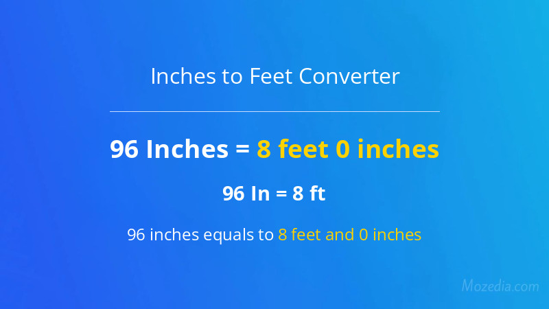 96 In. to Ft. Converter